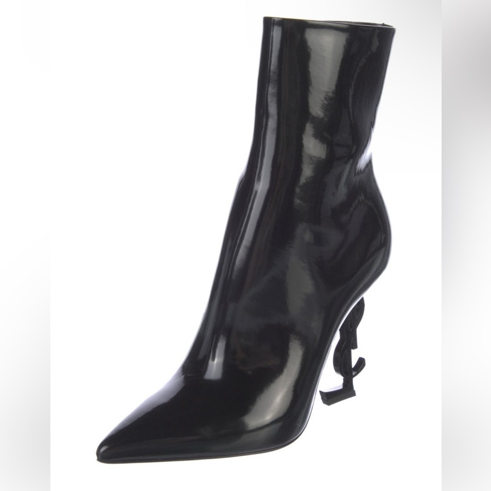 Yves Saint Laurent YSL Opyum 110 Logo Heel Ankle Booties Black EU 36 NWT - Picture 14 of 16